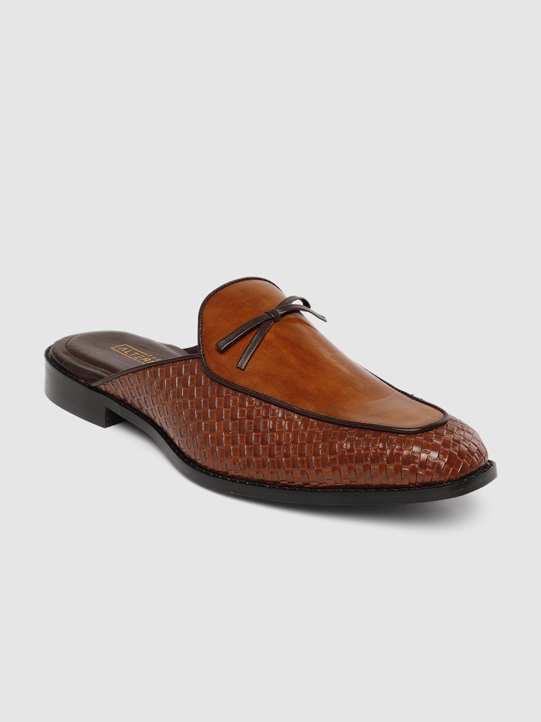 

The Alternate Men Tan Textured PU Mules