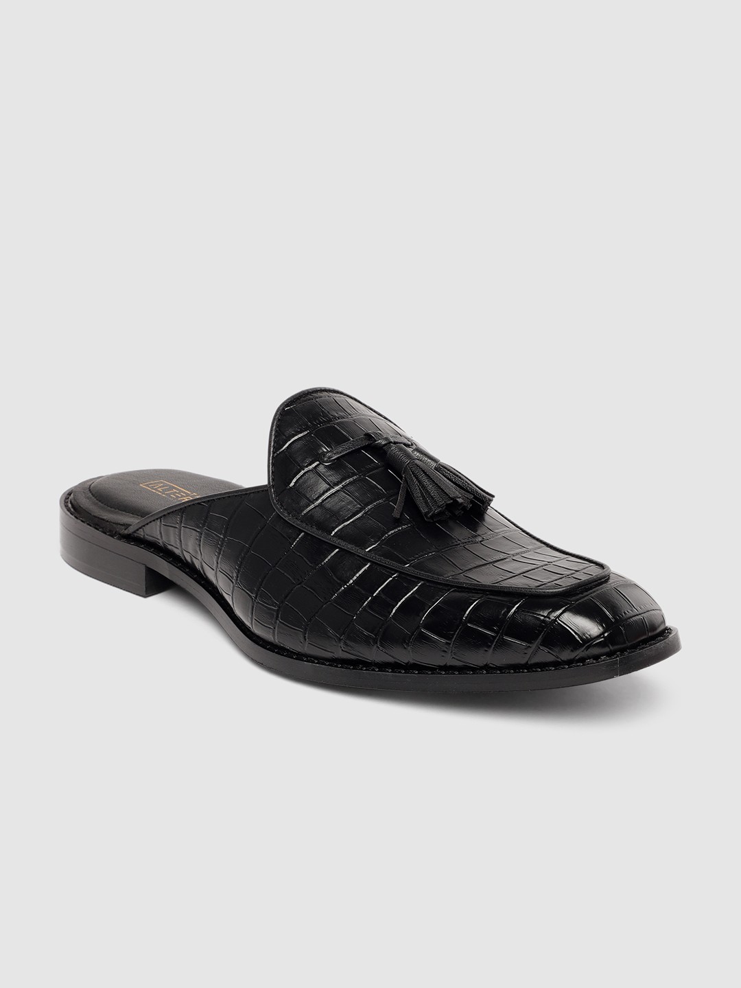

The Alternate Men Black Textured PU Mules