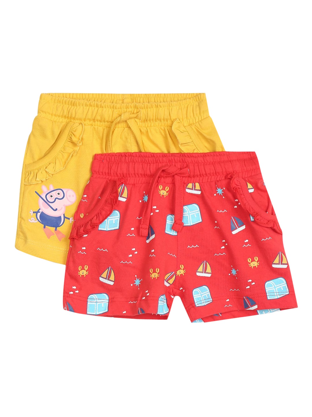 

Colt Girls Pack Of 2 Printed Shorts, Red