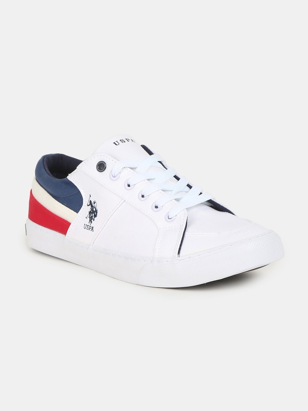 

U S Polo Assn Men White Printed Sneakers