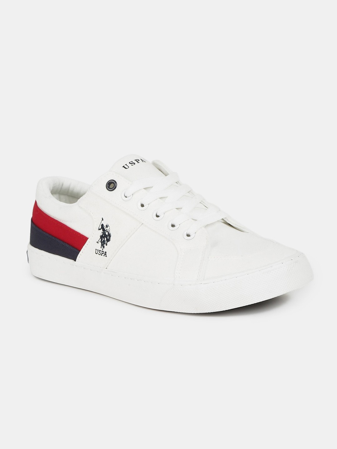 

U S Polo Assn Men Off White Printed Sneakers