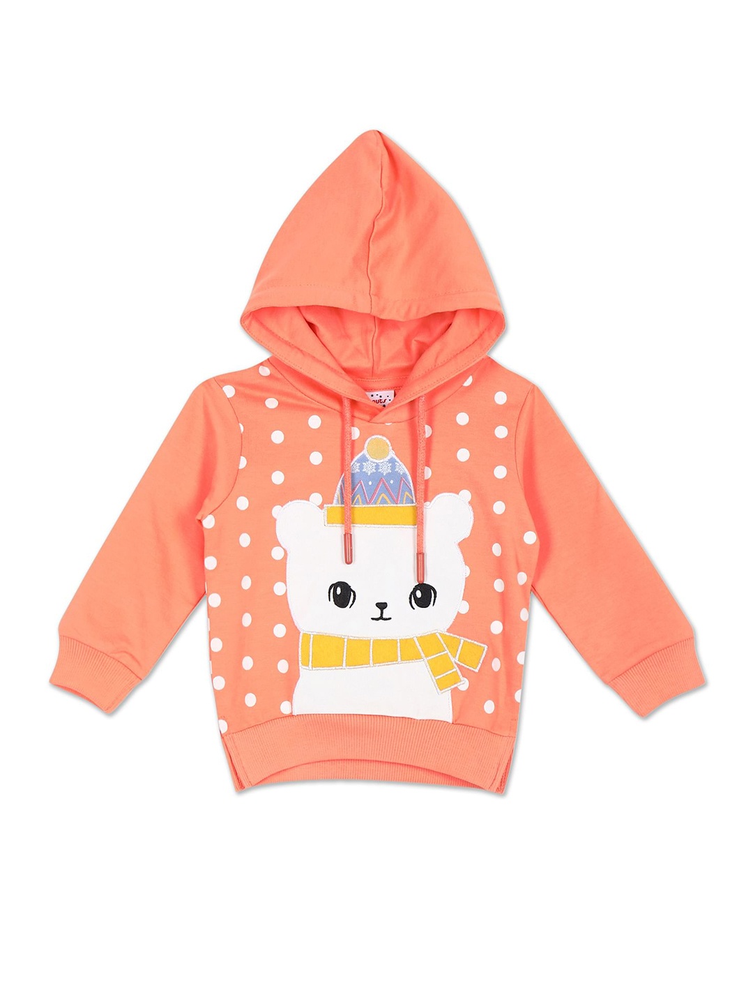

Donuts Girls Coral Printed Hooded Sweatshirt