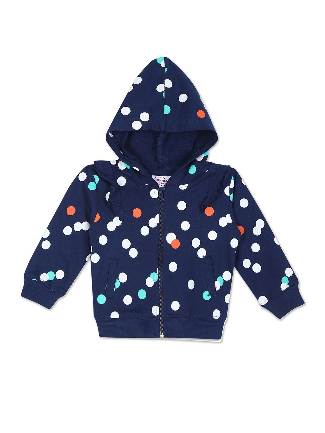 

Donuts Girls Navy Blue Printed Hooded Sweatshirt