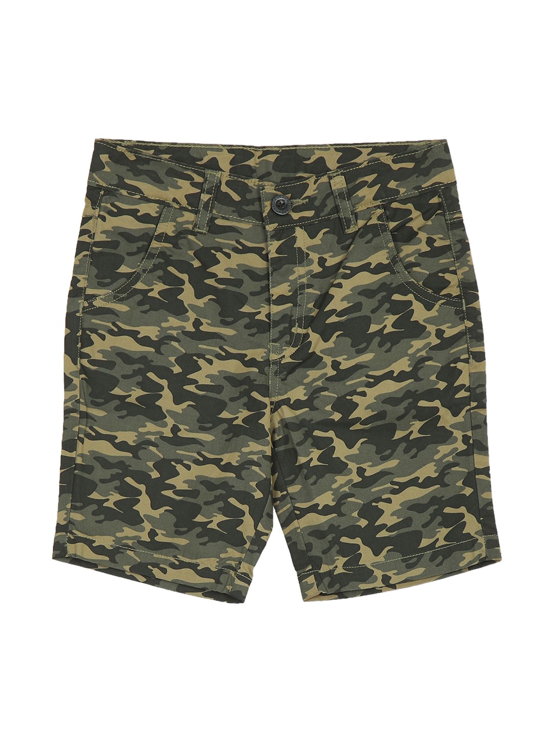 

Cherokee Boys Olive Green Camouflage Printed Shorts