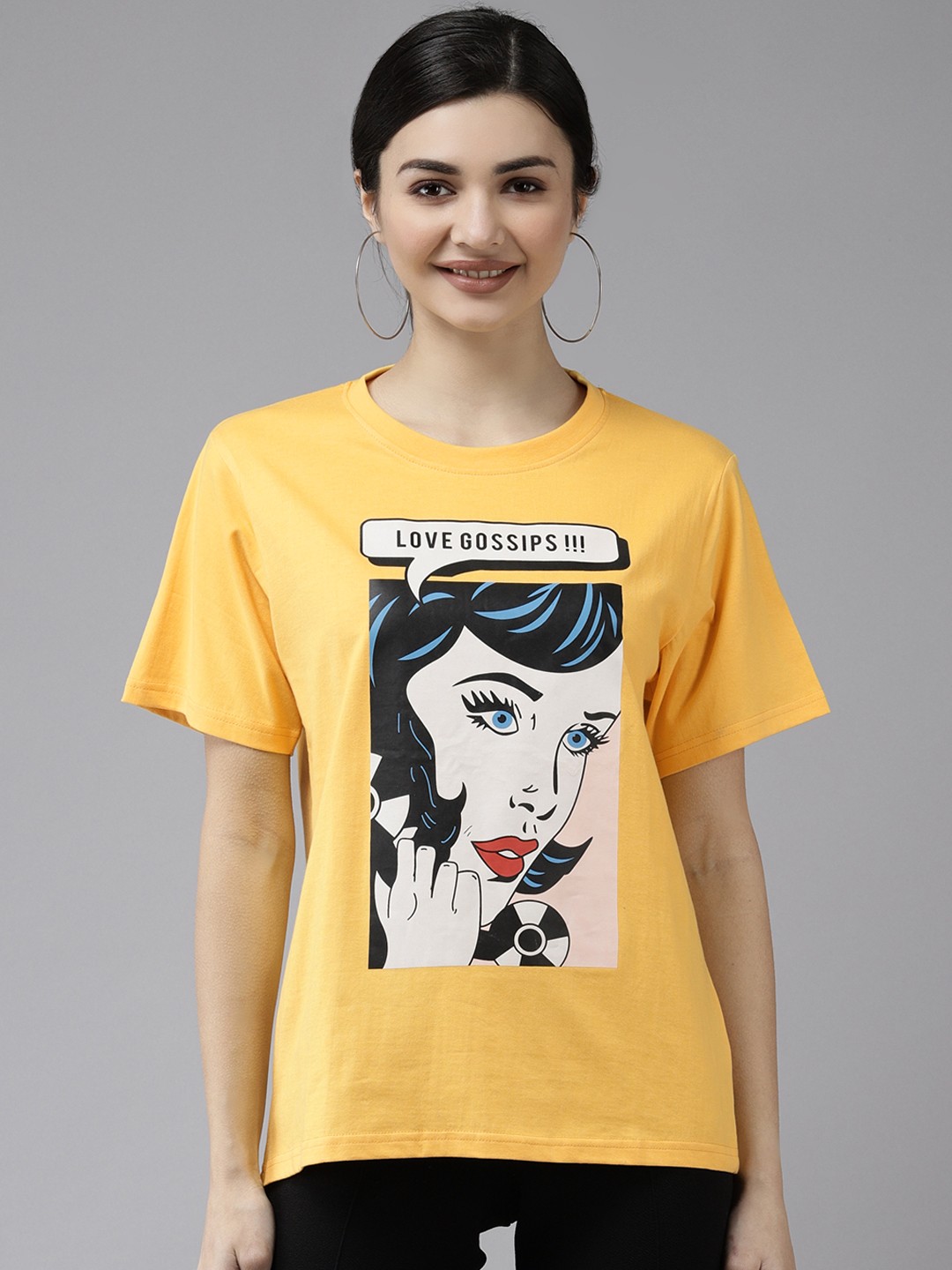 

The Dry State Women Yellow Graphic Printed OversizedT-shirt
