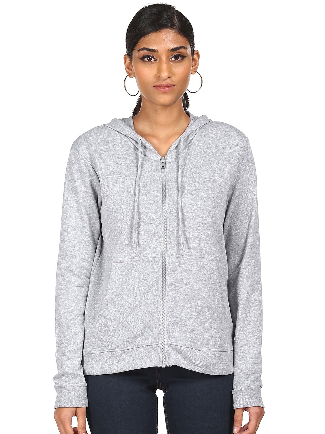 

Sugr Women Grey Hooded Sweatshirt