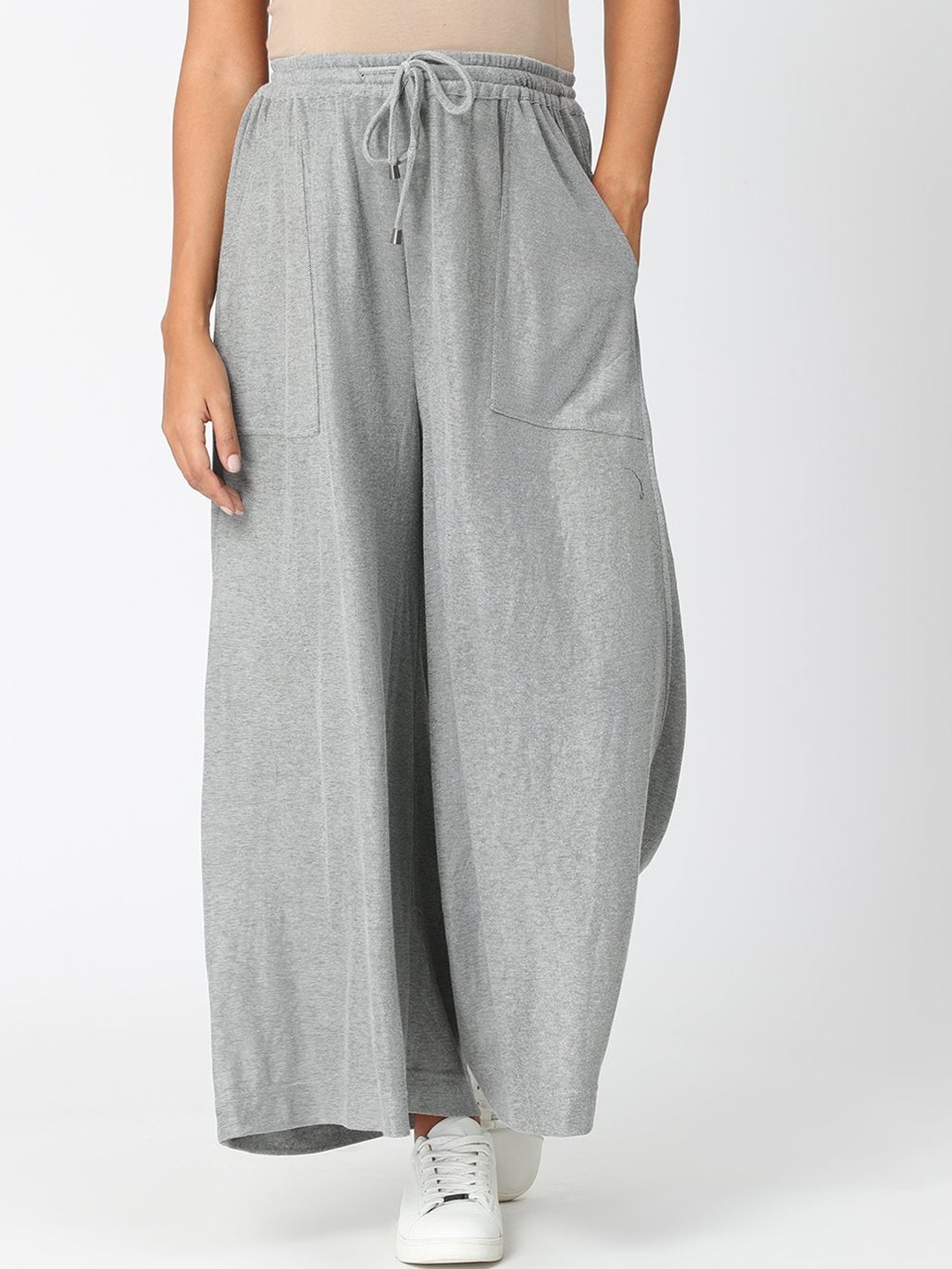 

The Mom Store Women Grey Flared Maternity Trousers