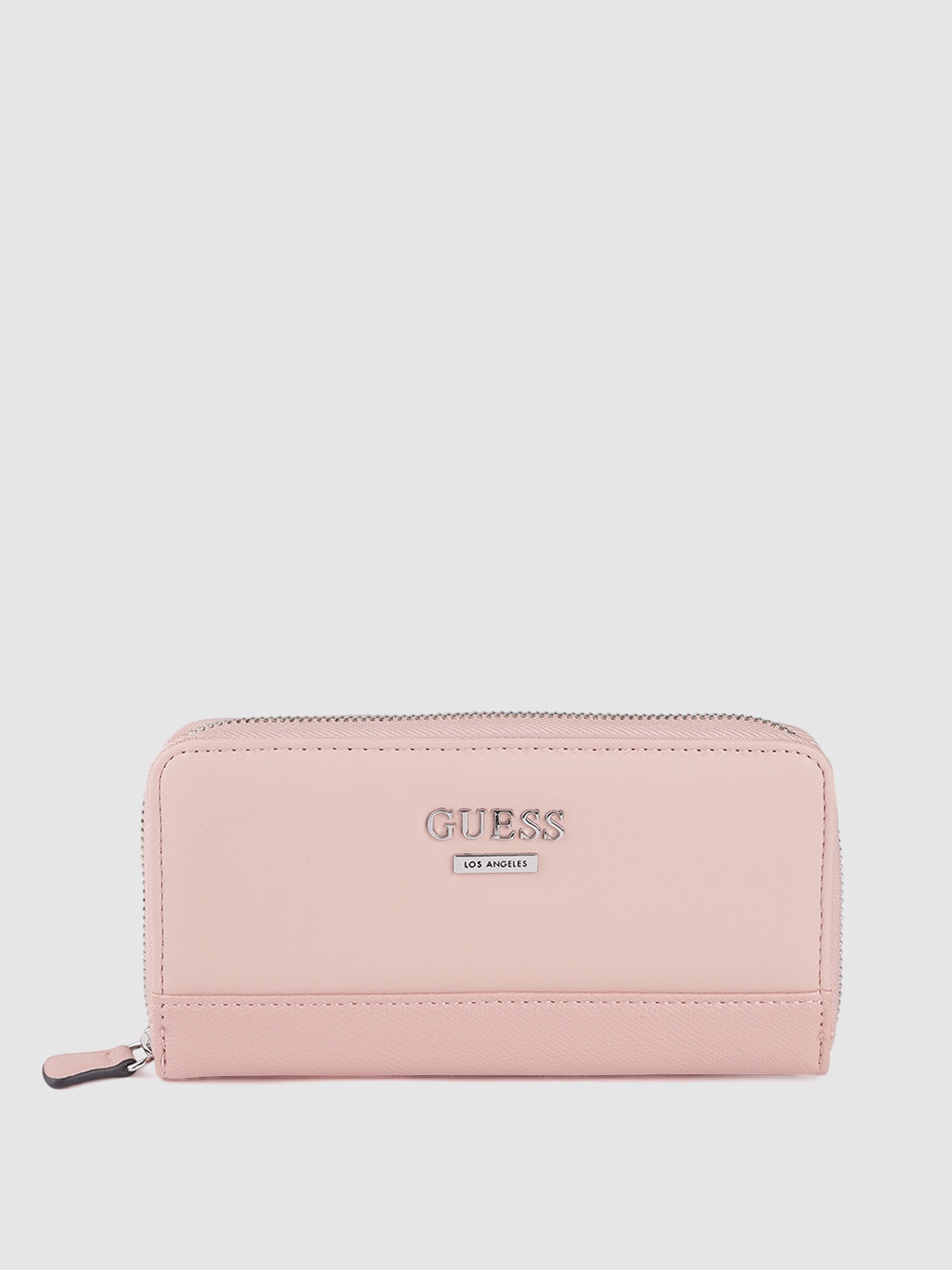 

GUESS Women Peach-Coloured Solid Zip Around Wallet