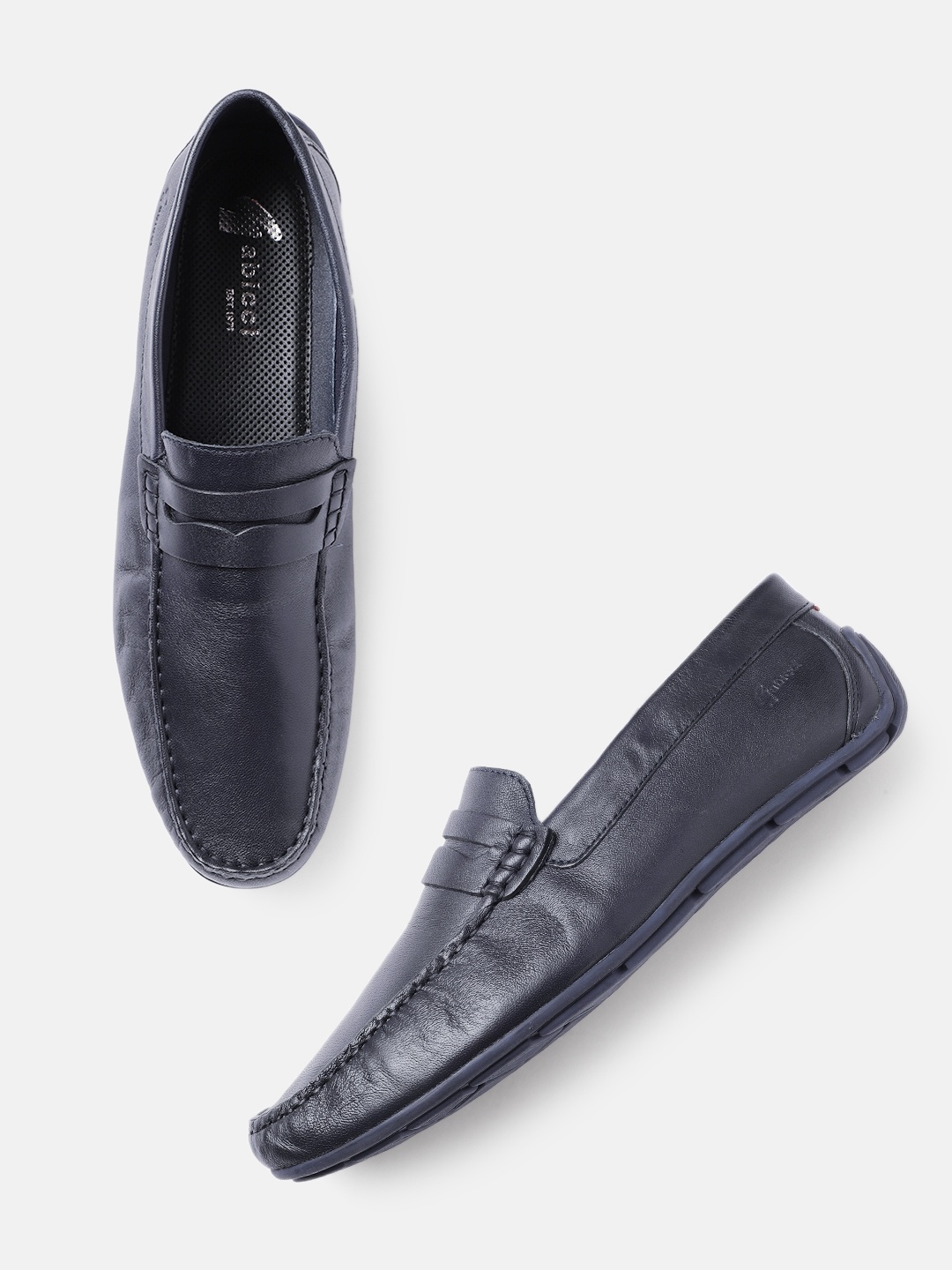 

GABICCI Men Navy Blue Solid Penny Loafers