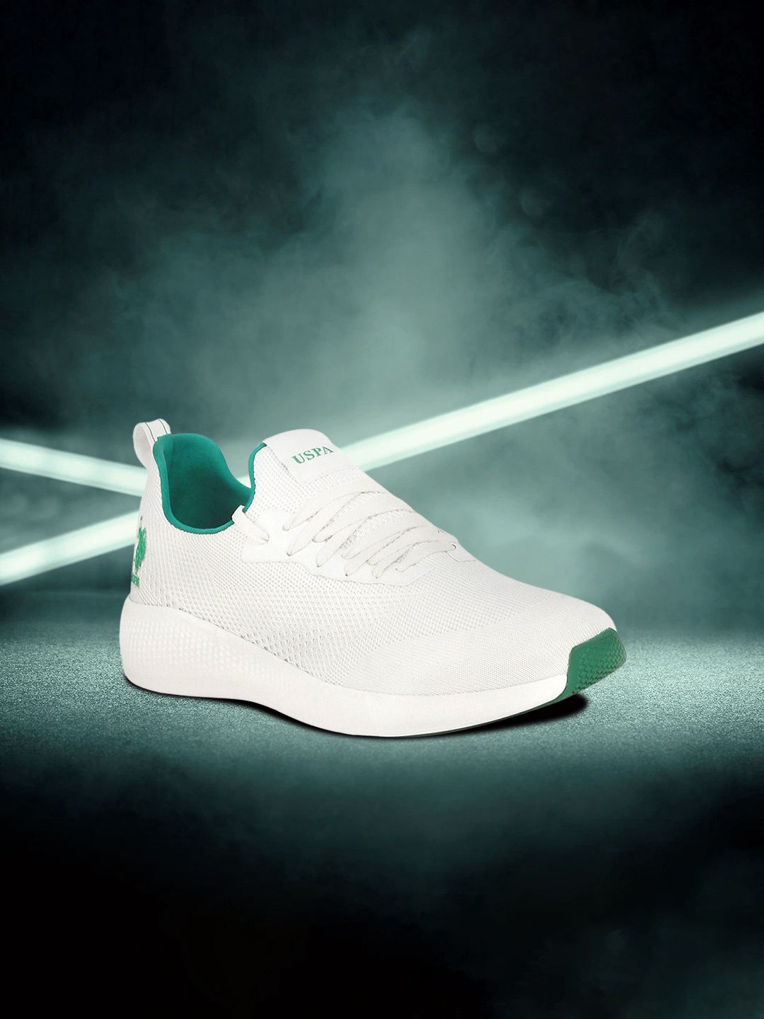 

U S Polo Assn Men Off White Textile Walking Shoes