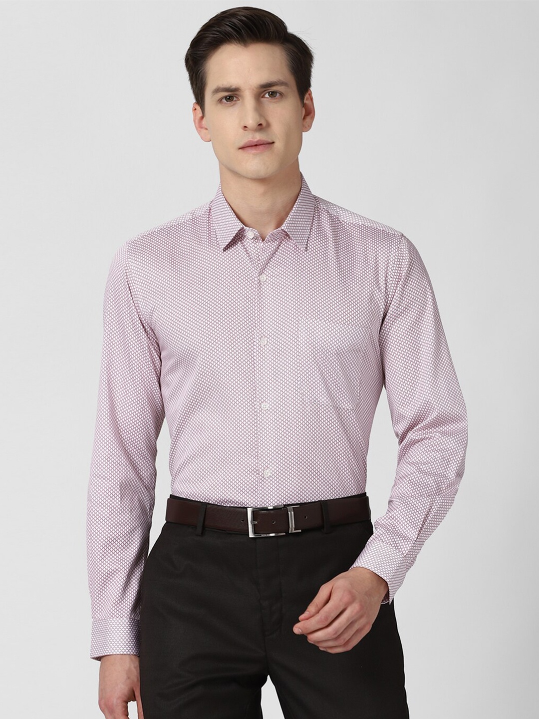 

Peter England Men Purple Slim Fit Checked Formal Shirt