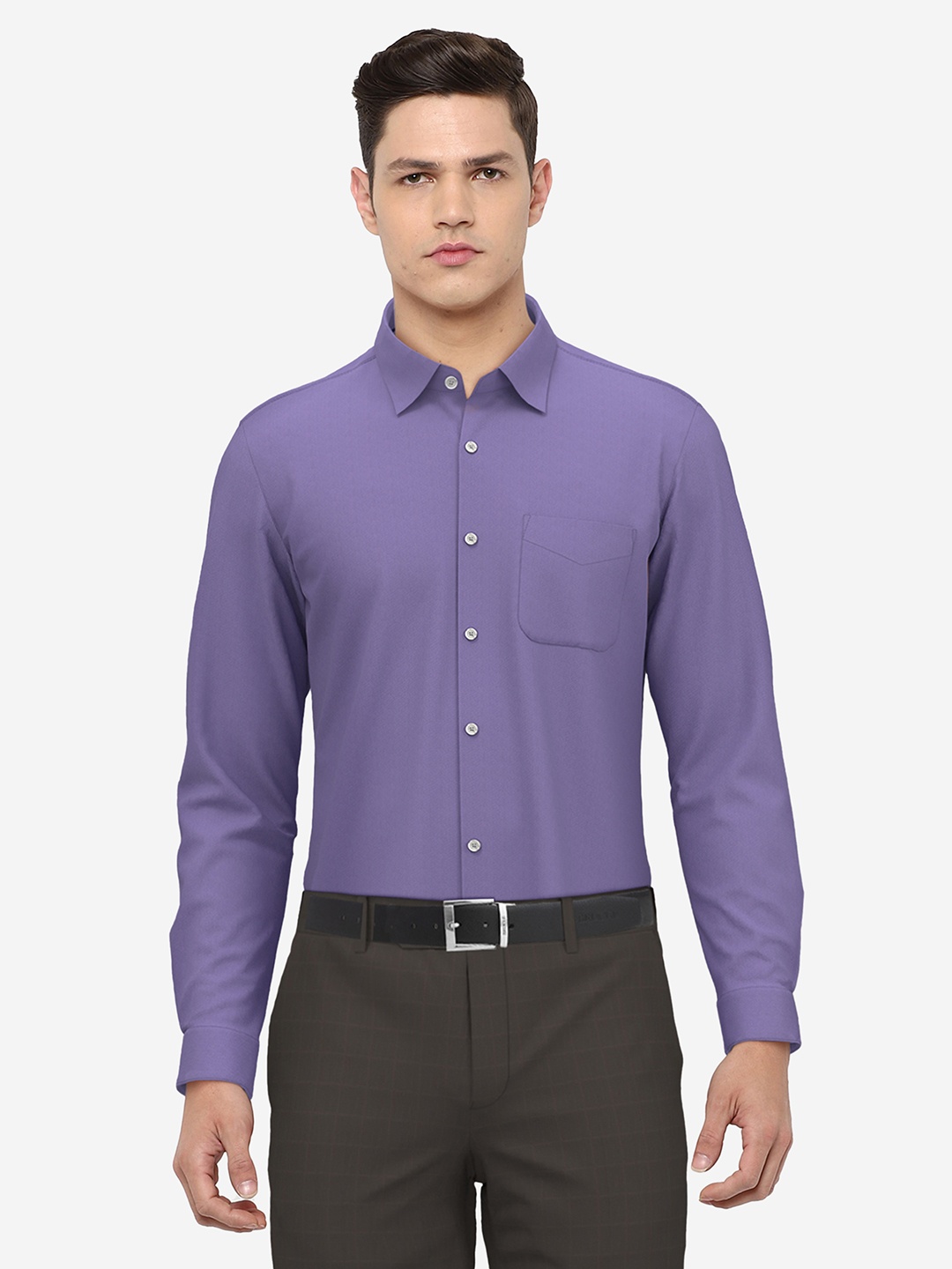 

Peter England Elite Men Purple Formal Shirt