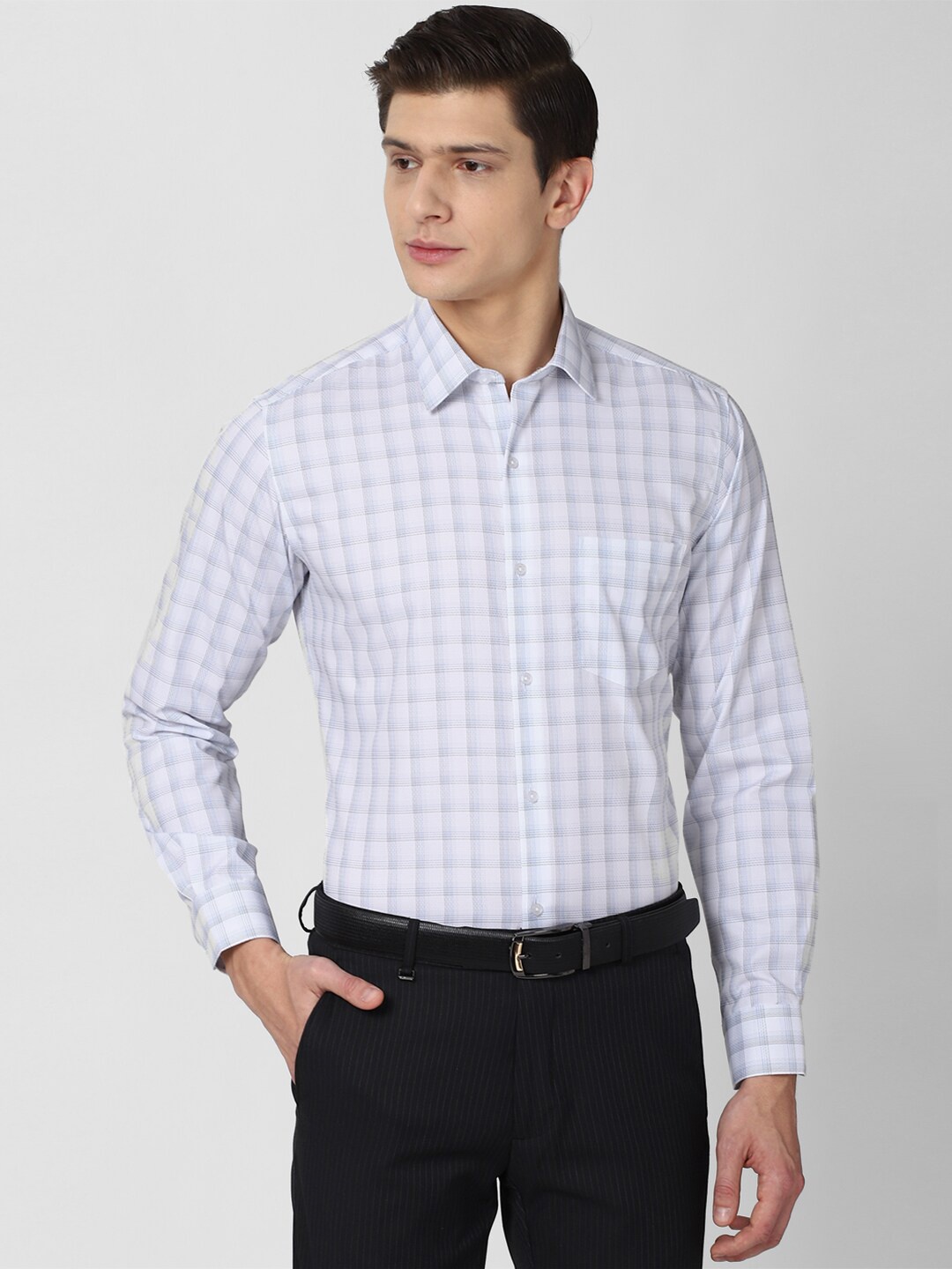 

Van Heusen Men White Checked Formal Shirt