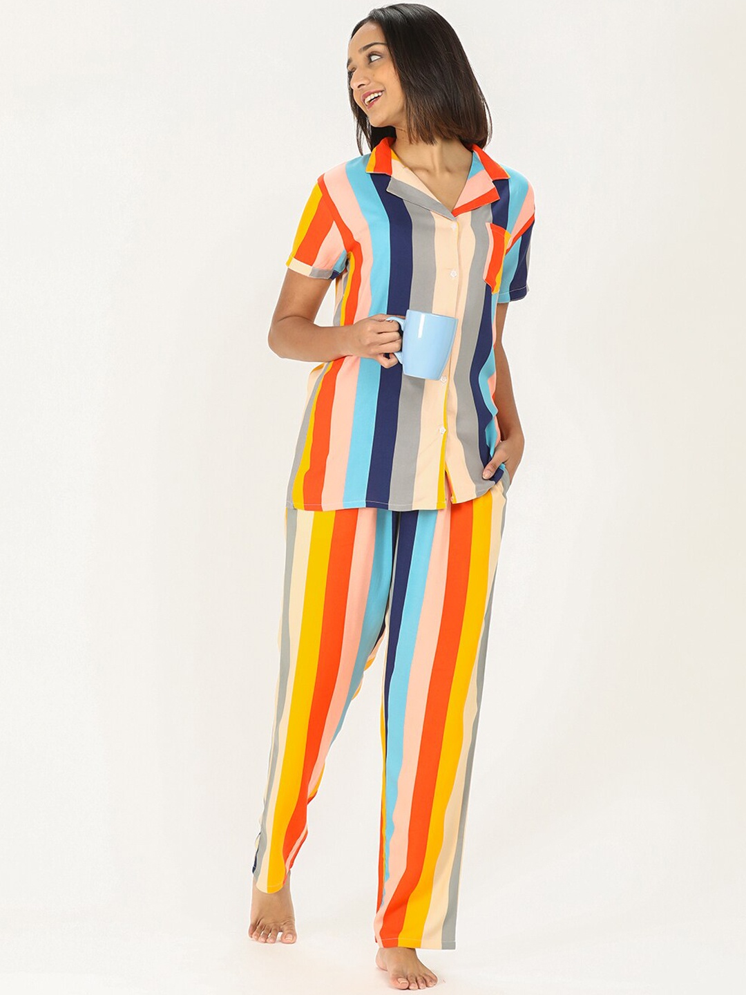 

evolove Women Multicoloured Printed Night Suit, Multi
