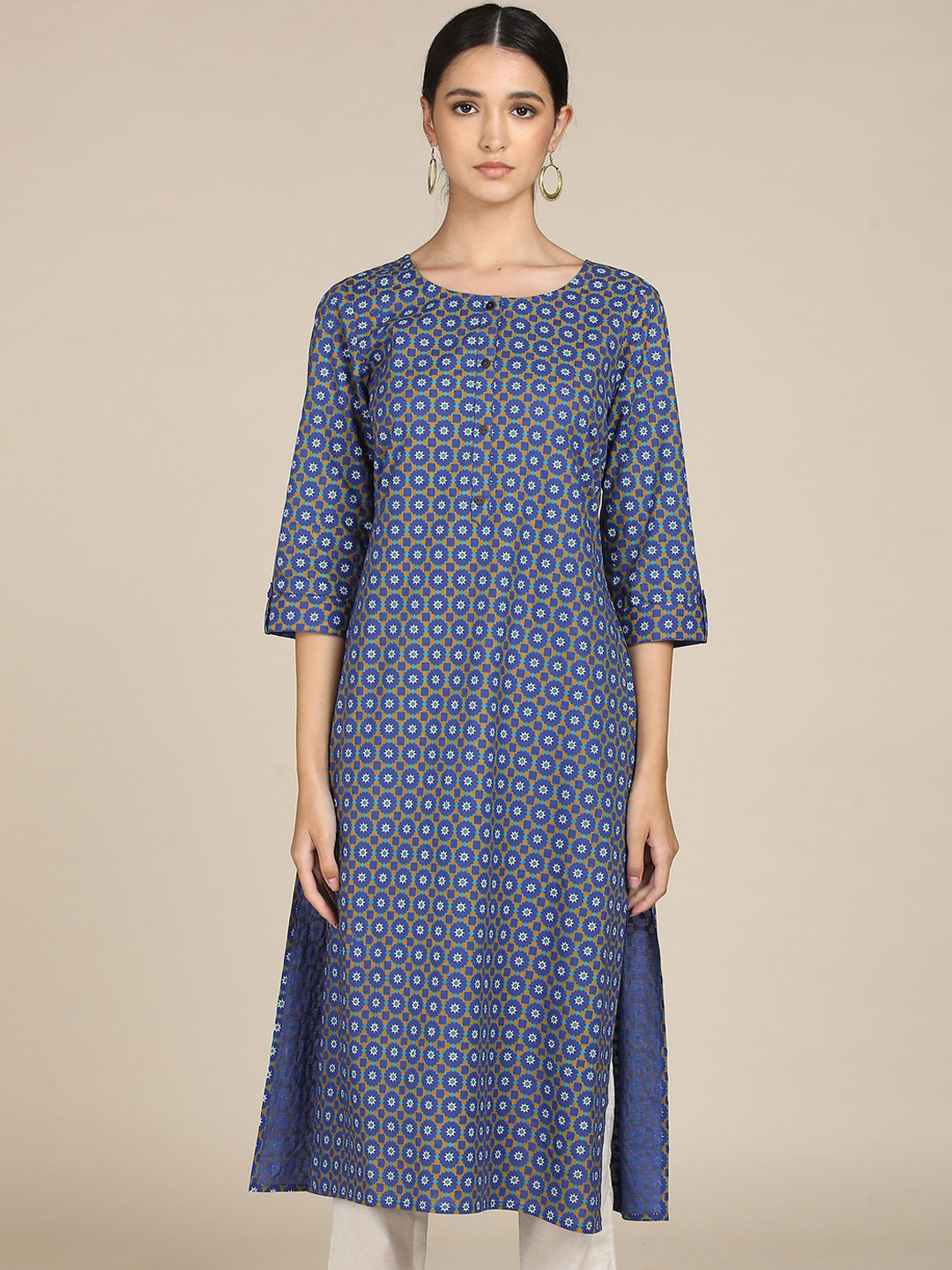 

Karigari Women Blue Printed Kurta