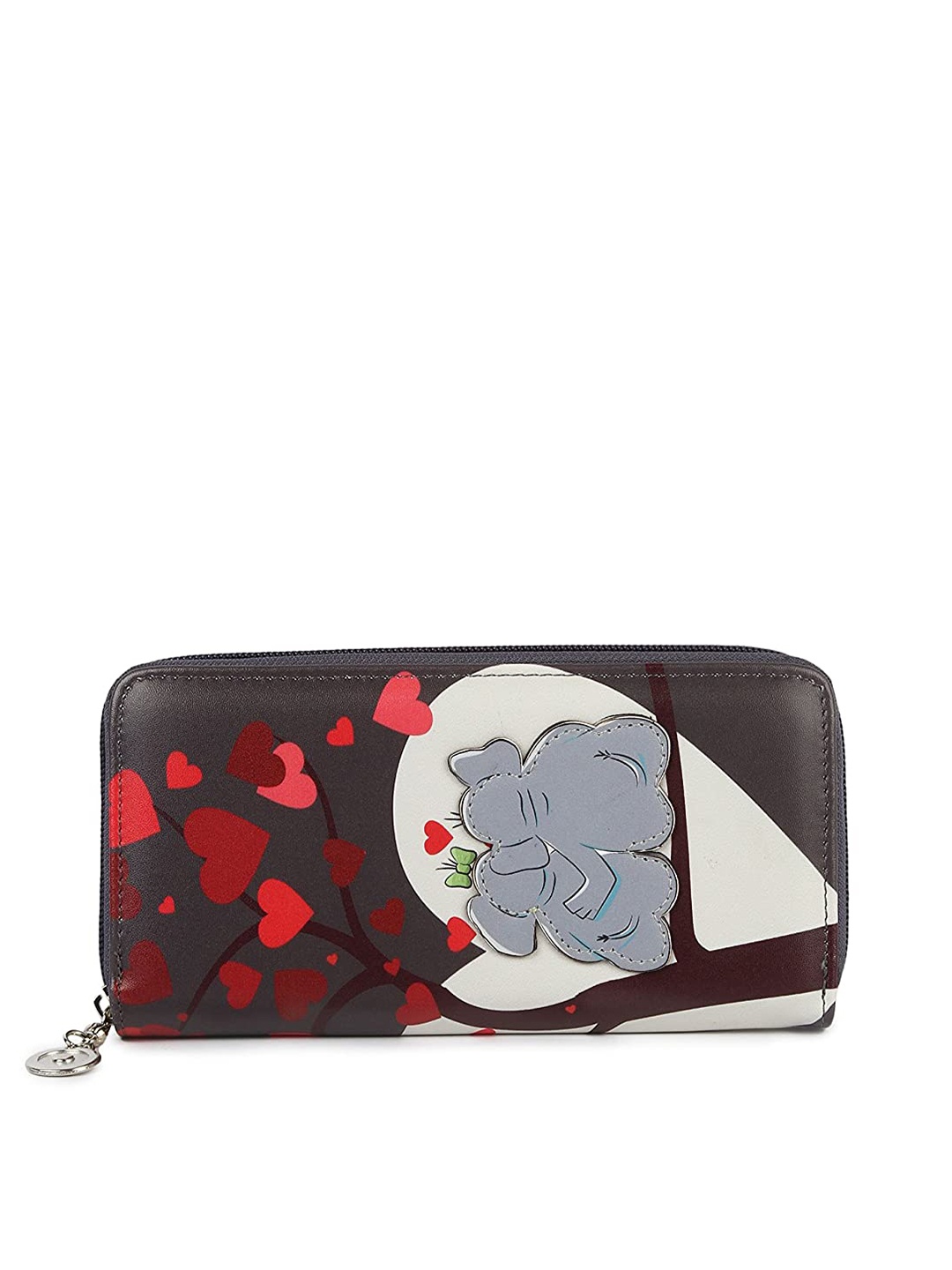 

Instabuyz Women Grey & Red Printed PU Zip Around Wallet