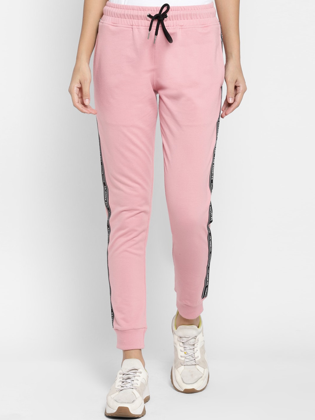 

Alan Jones Women Pink Solid Slim-Fit Joggers Track Pant