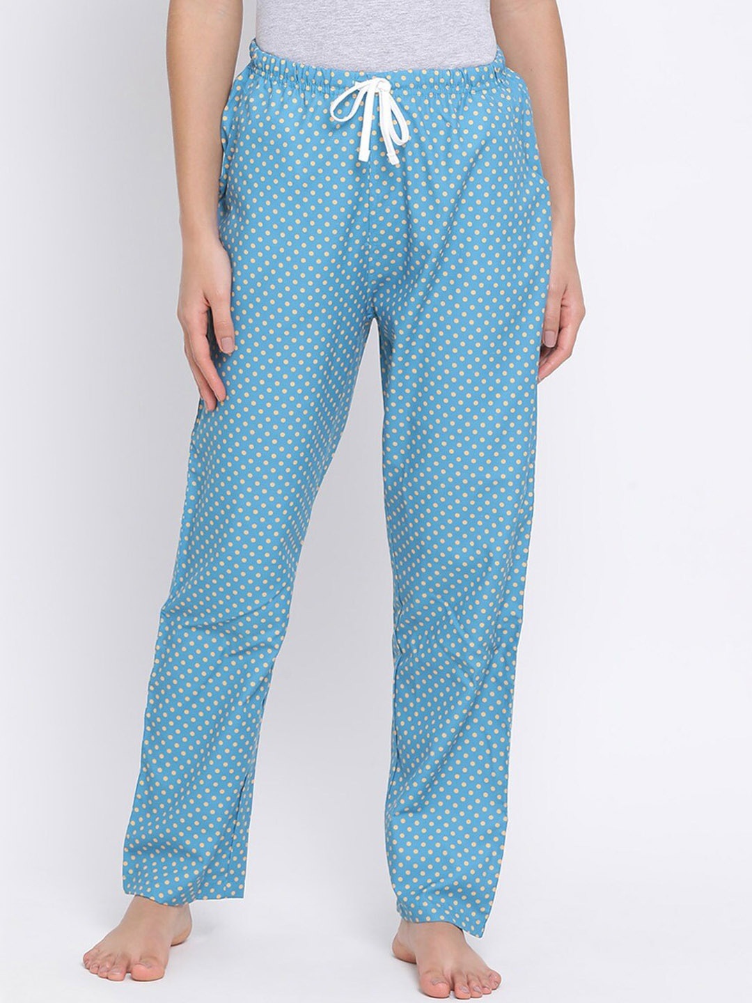 

Kanvin Women Blue & Yellow Printed Lounge Pants