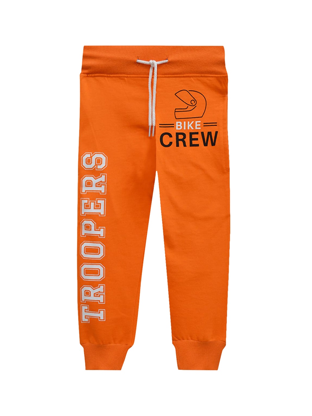 

A.T.U.N. Girls Orange & White Printed Regular Joggers