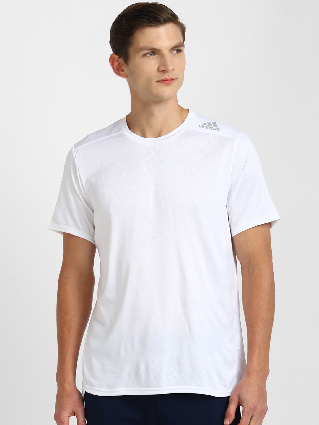 

ADIDAS Men White Raw Edge Running Sustainable T-shirt