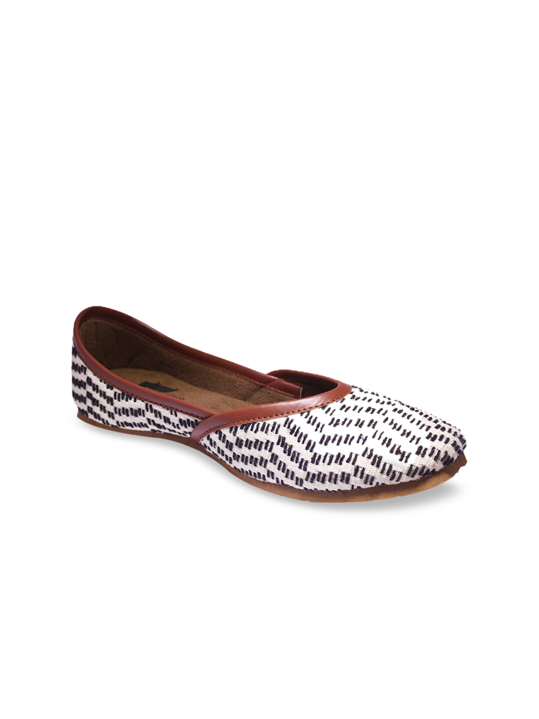 

VEGAN BASICS Women White Printed Ballerinas Flats