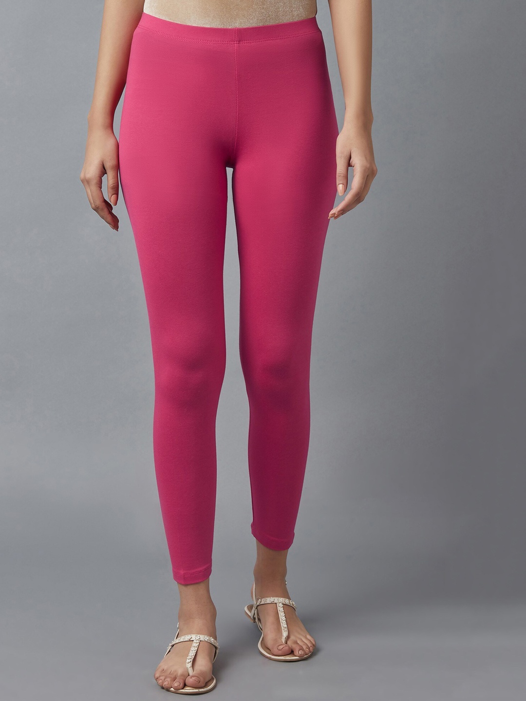 

elleven Women Pink Solid Ankle Length Leggings