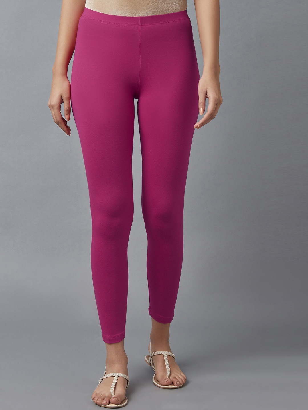 

elleven Women Pink Solid Ankle Length Leggings