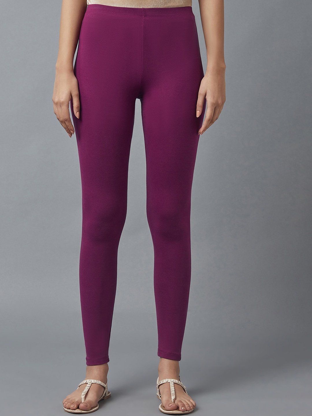 

elleven Cotton Churidar Leggings, Purple