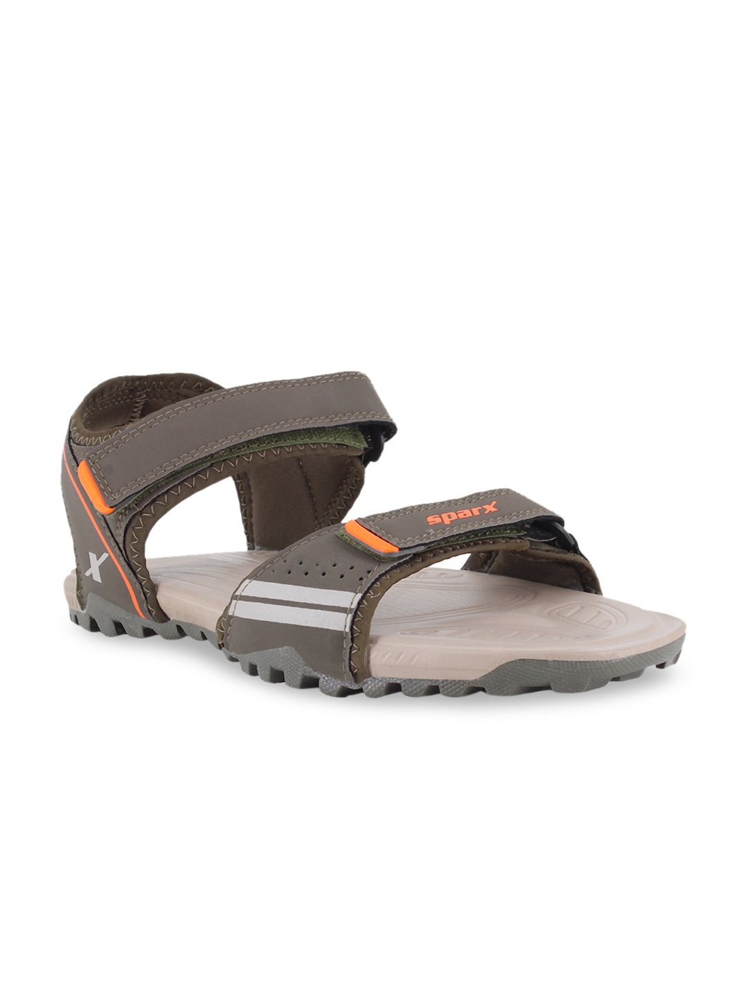 

Sparx Men Olive & Orange Patterned Sports Sandals