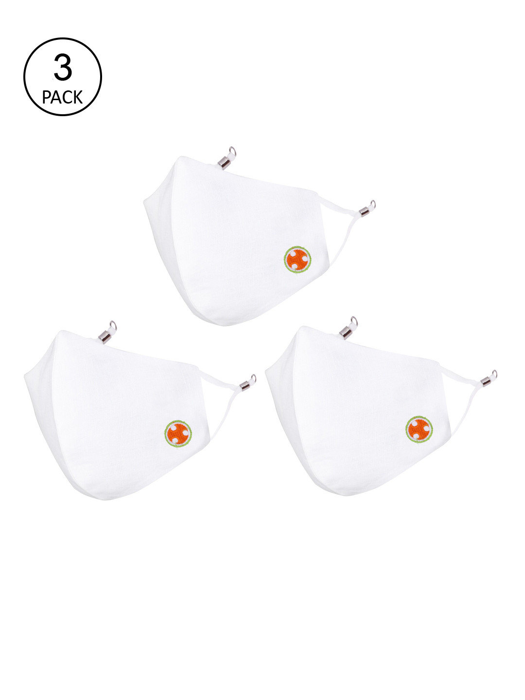 

MASQ Pack Of 3 White 4-Ply Reusable Pure Cotton Cloth Face Masks