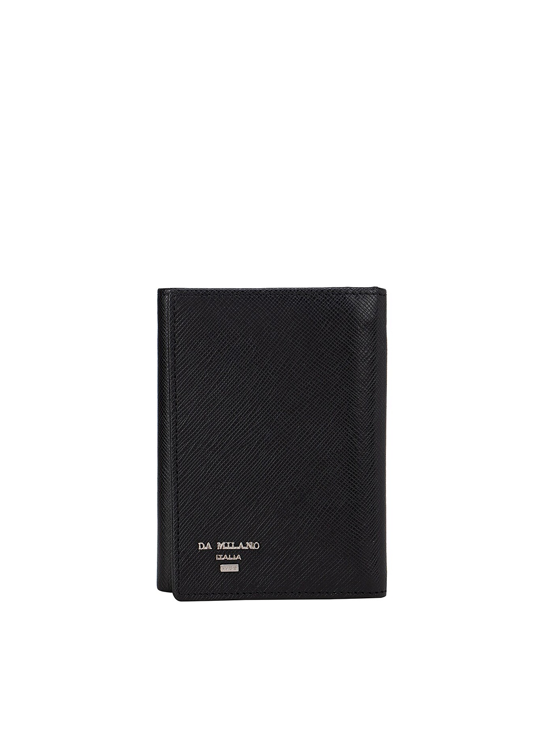 

Da Milano Women Black Abstract Textured Leather Three Fold Wallet