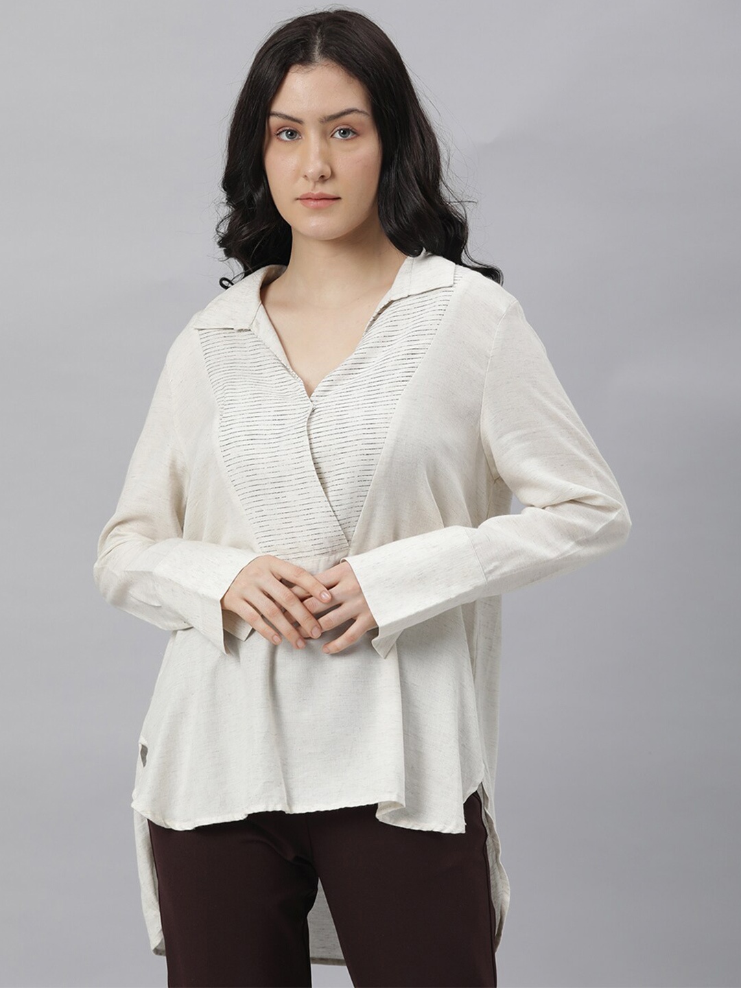 

RAREISM Beige Shirt Style Top