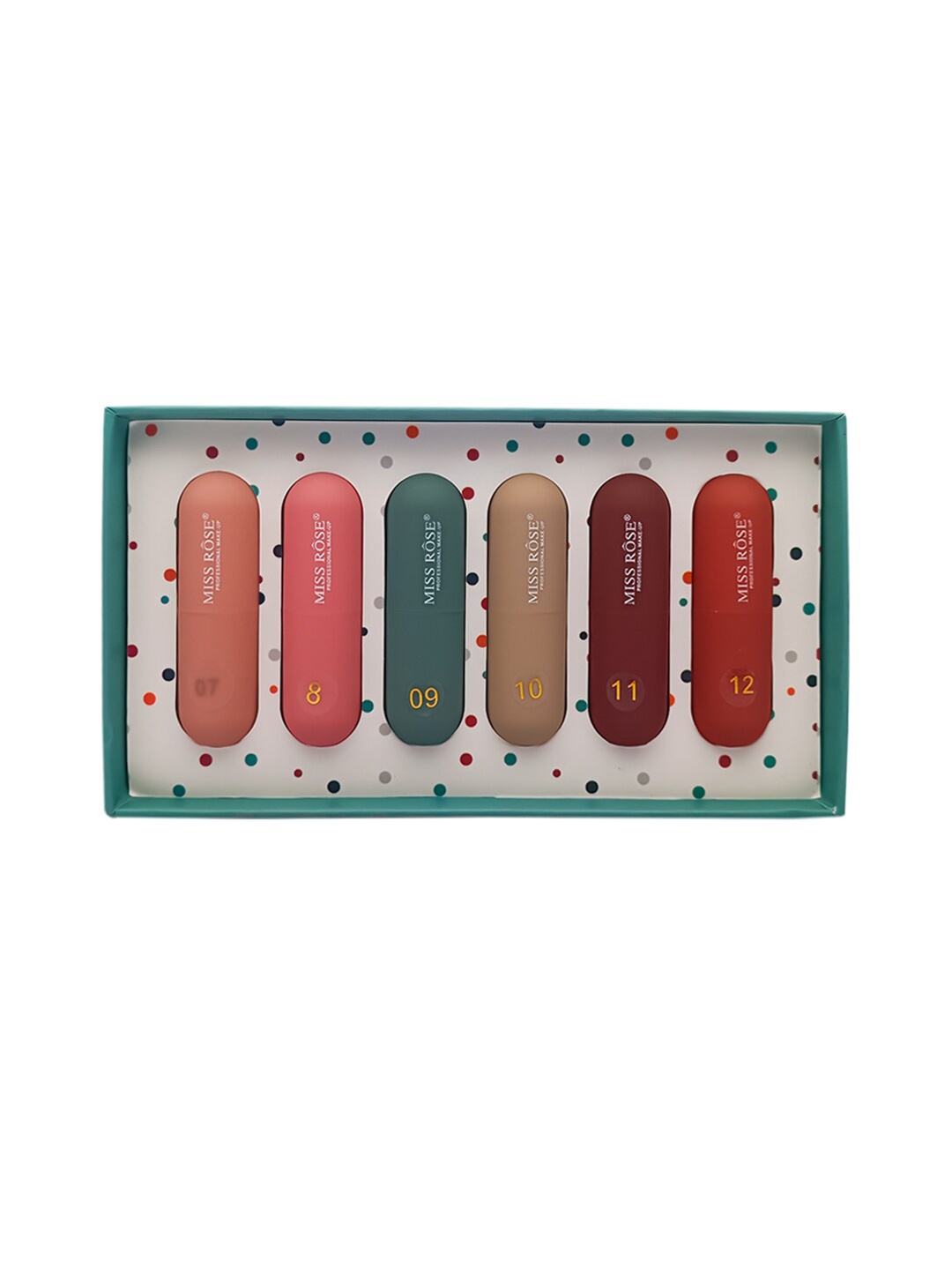 

MISS ROSE Set of 6 Matte Bullet Lipstick Gift Set - 07-8-09-10-11-12, Multi