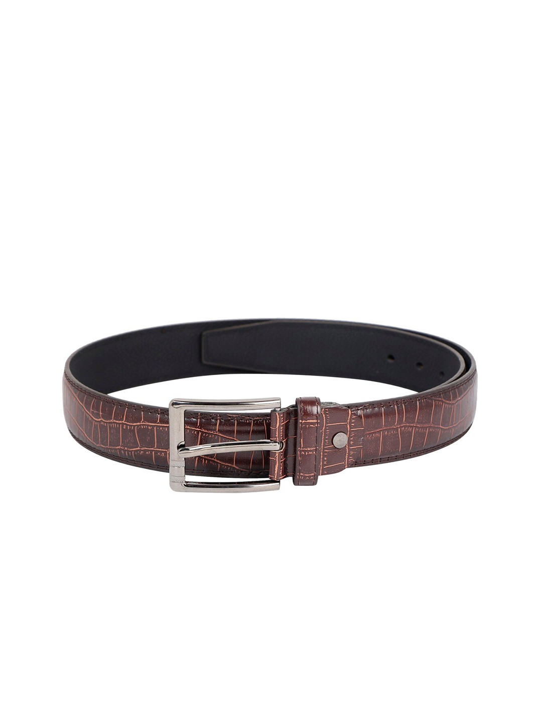 

ZEVORA Men Brown Textured PU Belt