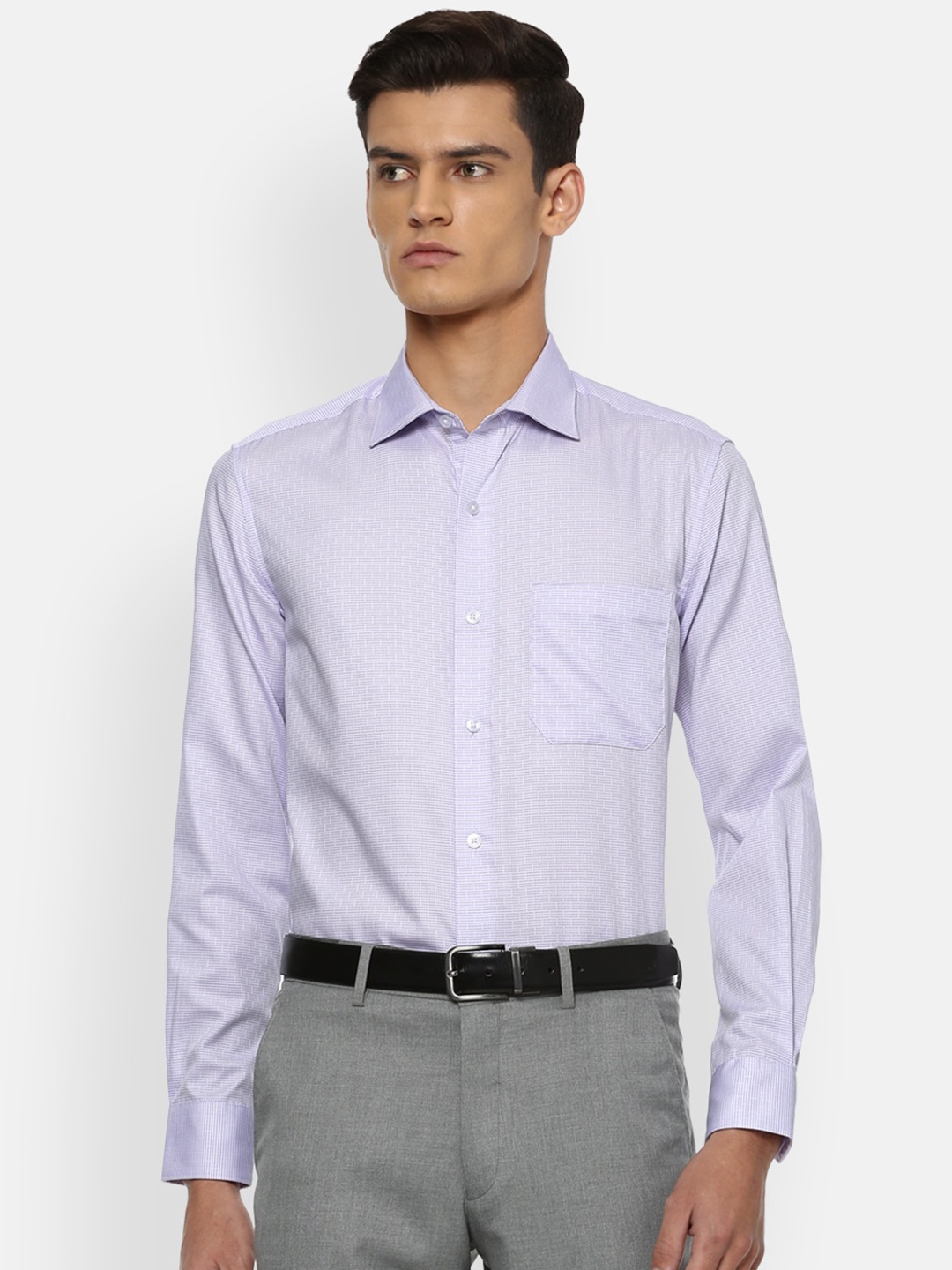 

Louis Philippe Men Purple Cotton Printed Regular Fit Formal Shirt