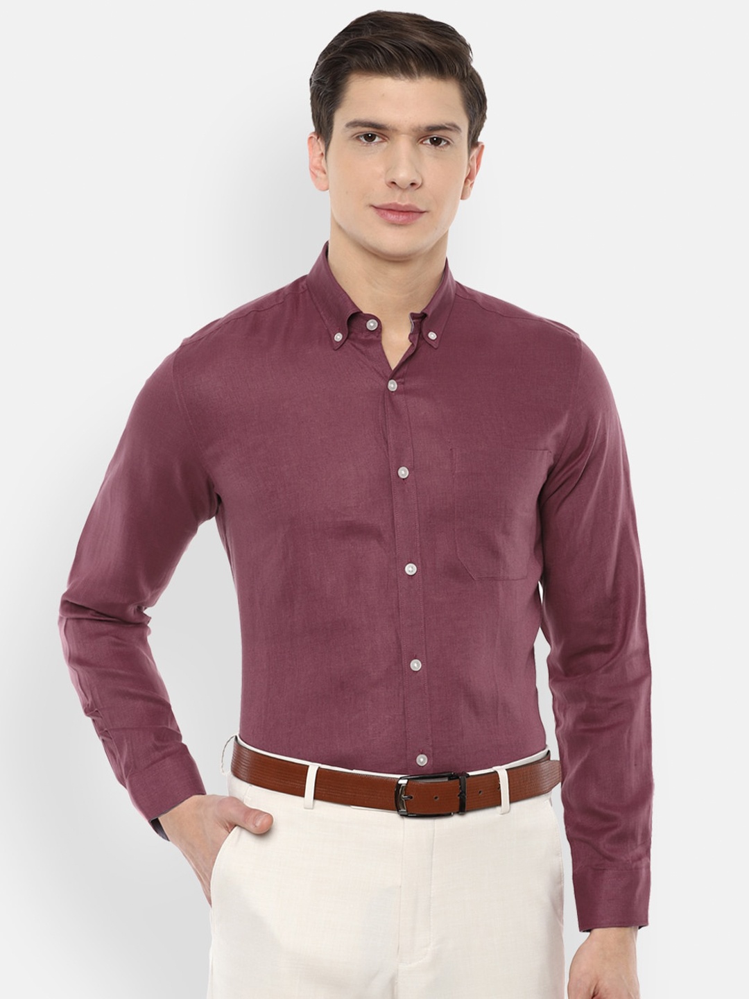 

Louis Philippe Men Maroon Slim Fit Formal Shirt