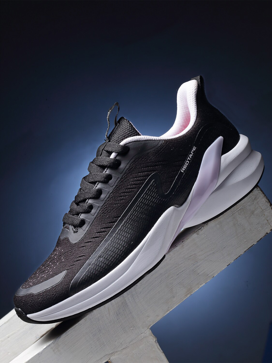 

Red Tape Women Black Mesh Walking Shoes
