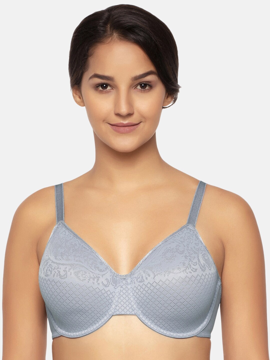 

Wacoal Women Grey Underwired Non Padded Cut & Sew Rapid Dry Lace Bra