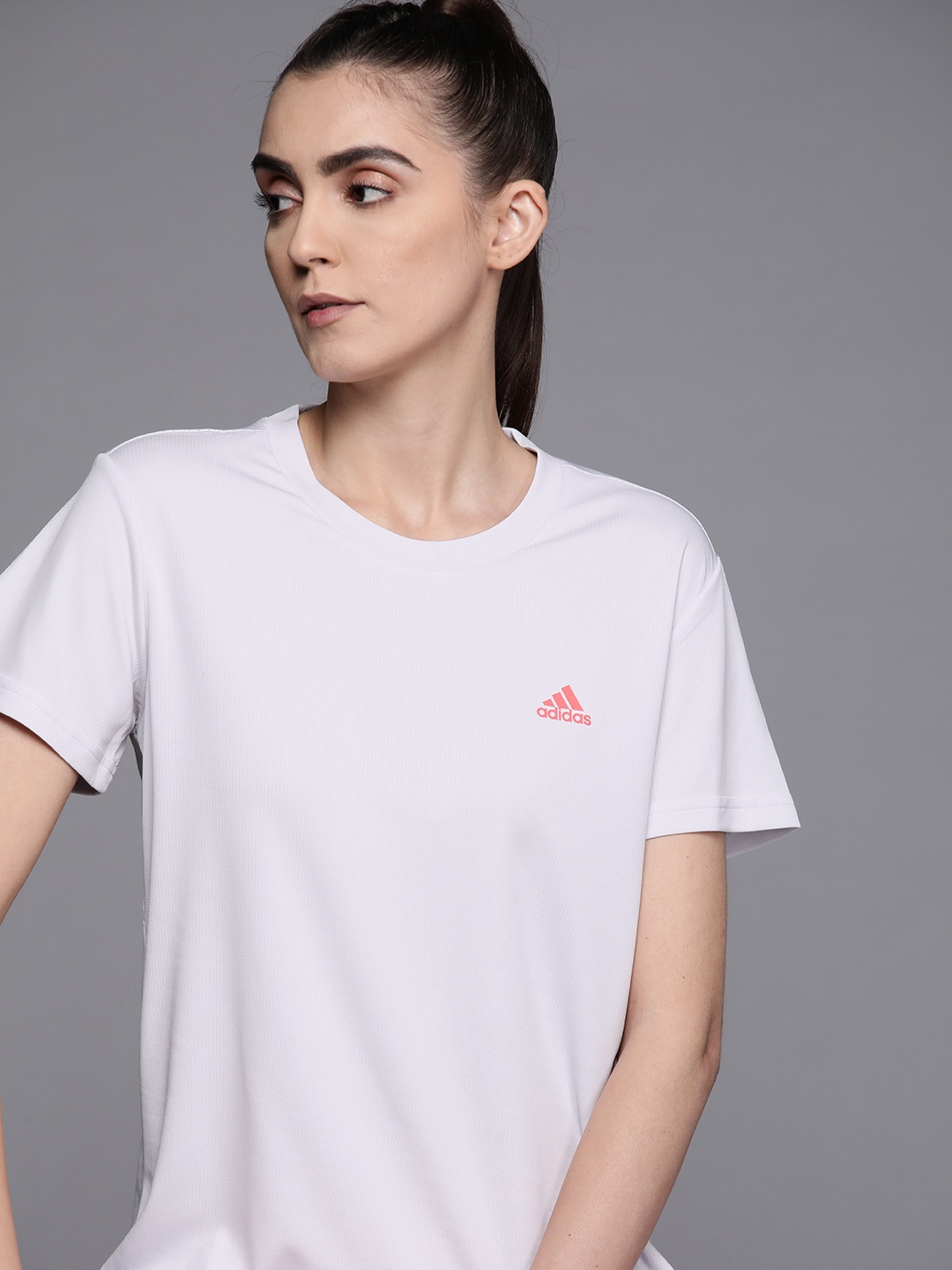 

ADIDAS Women Grey Training or Gym T-shirt