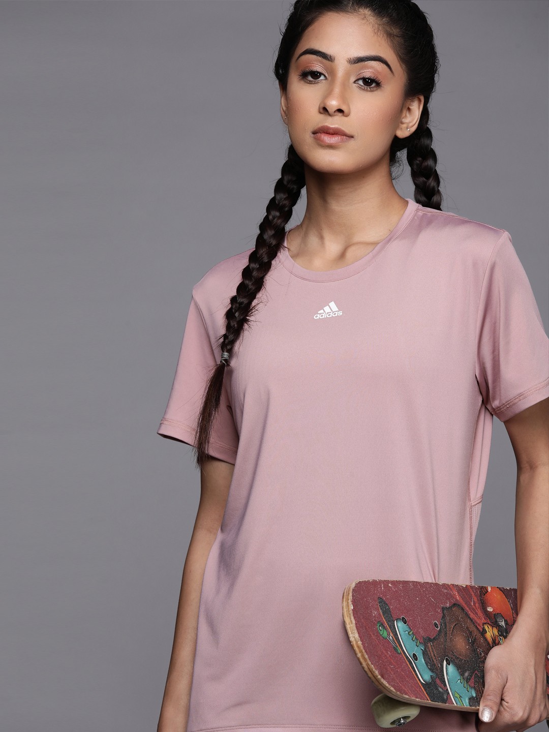

ADIDAS Women Mauve WTR Aeroready T Solid Training T-shirt