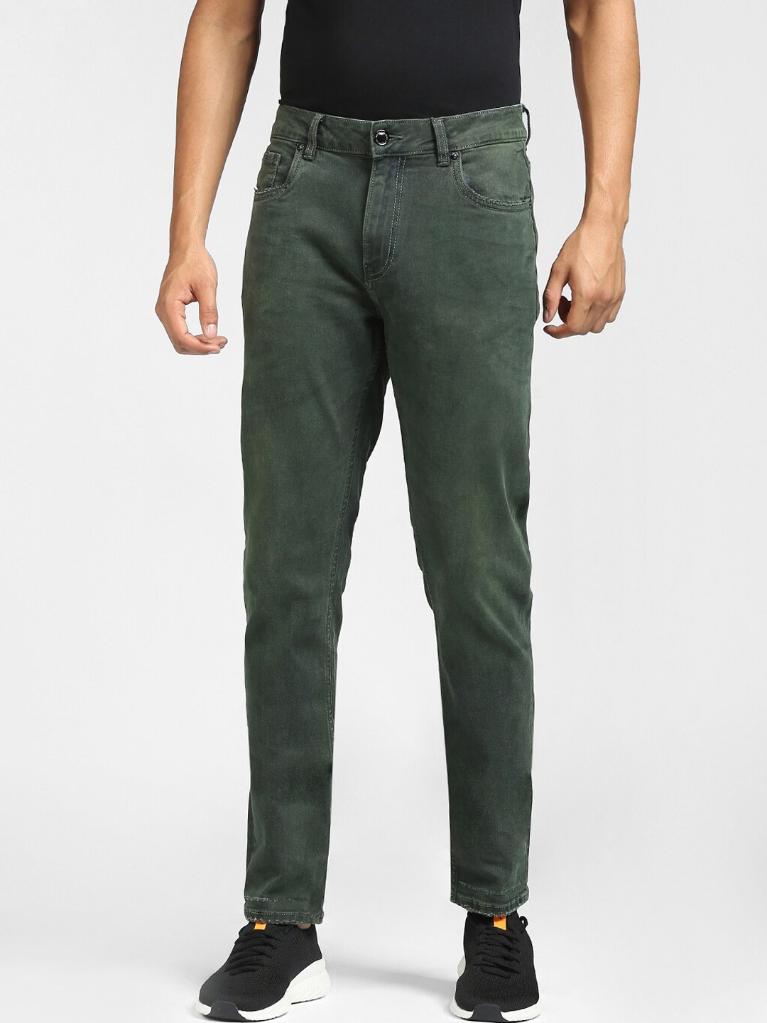 

Jack & Jones Men Green Regular Fit Mid-Rise Jeans