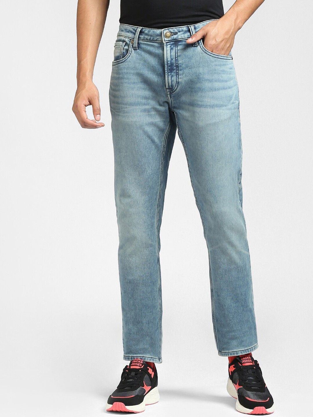 

Jack & Jones Men Blue Mid-Rise Light Fade Stretchable Jeans