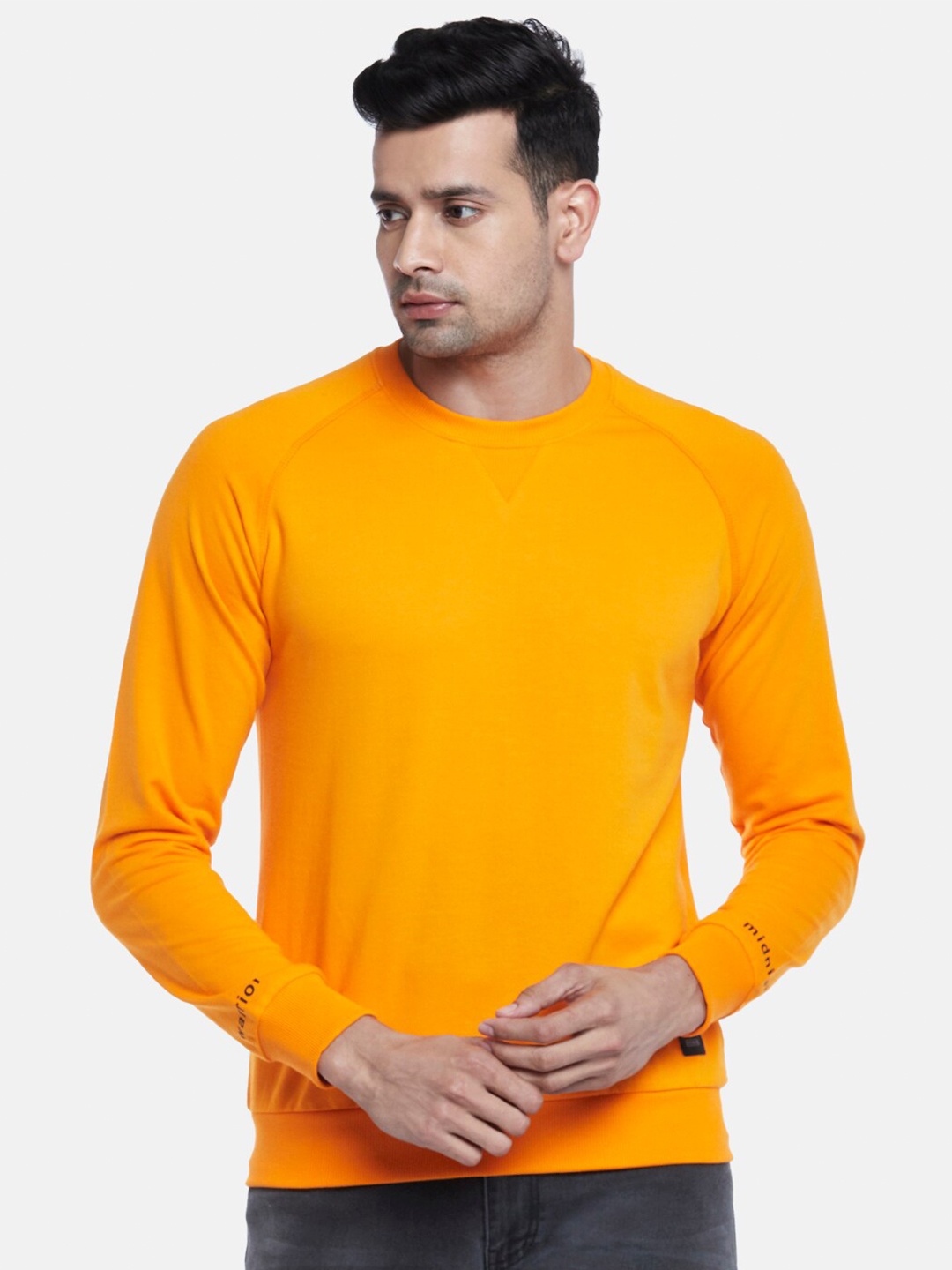 

People Men Orange Sweatshirt