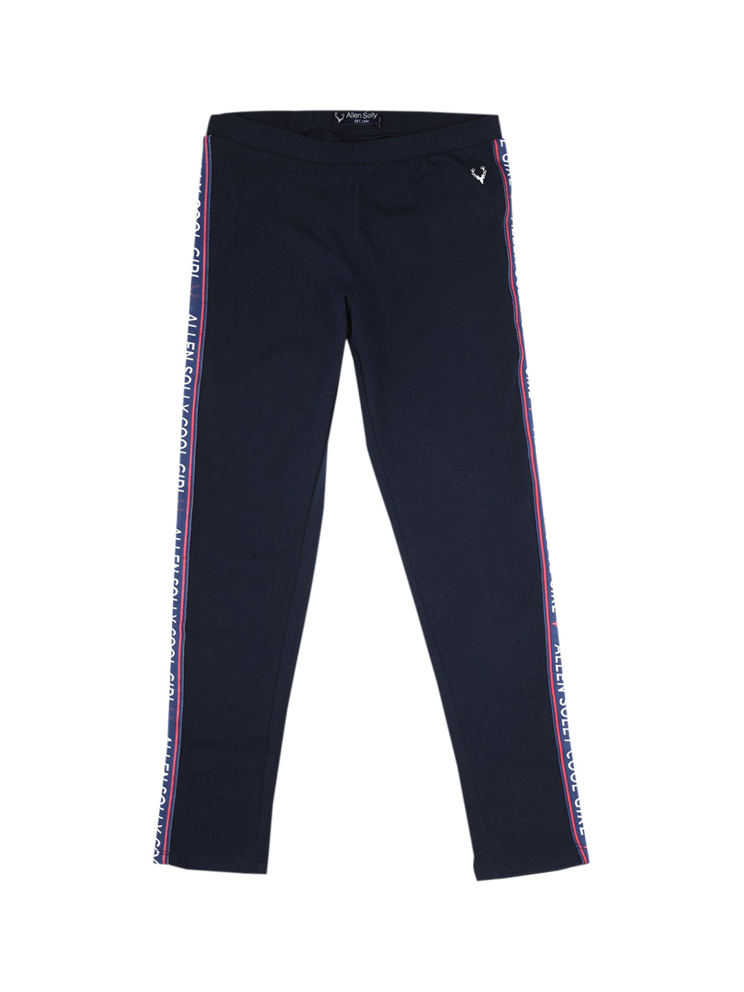 

Allen Solly Junior Girls Navy Blue Printed Pure Cotton Ankle Length Leggings