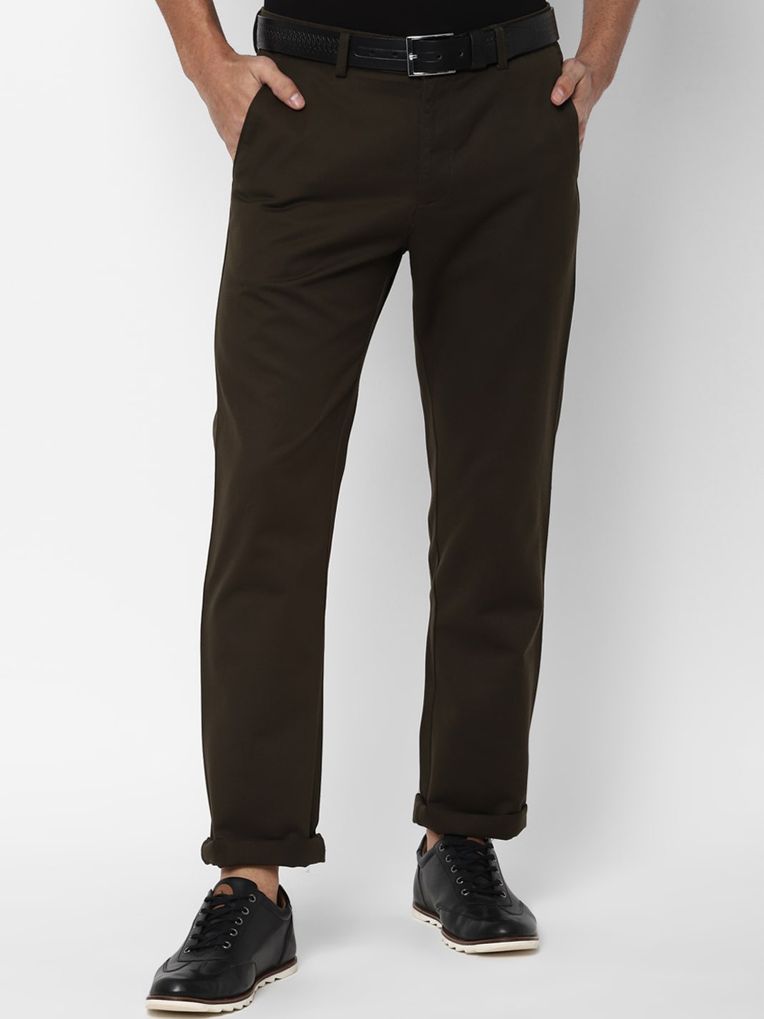 

Allen Solly Men Brown Cotton Trousers