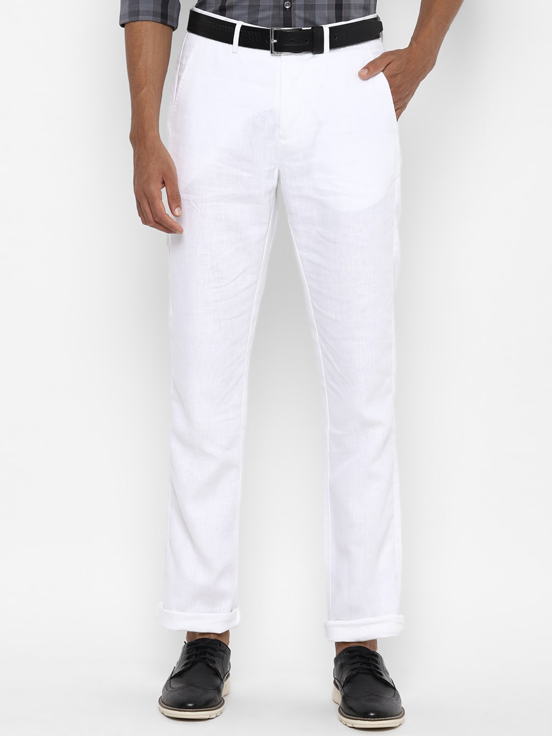 

Allen Solly Men White Solid Regular Fit Chinos