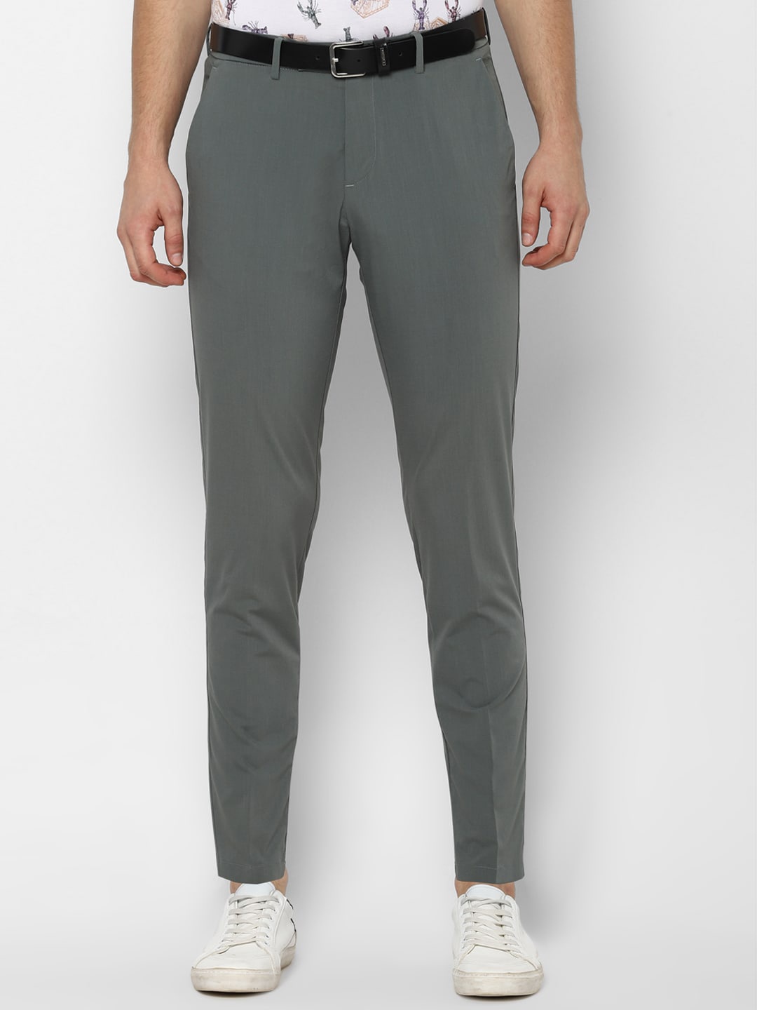 

Allen Solly Men Grey Regular Fit Trousers