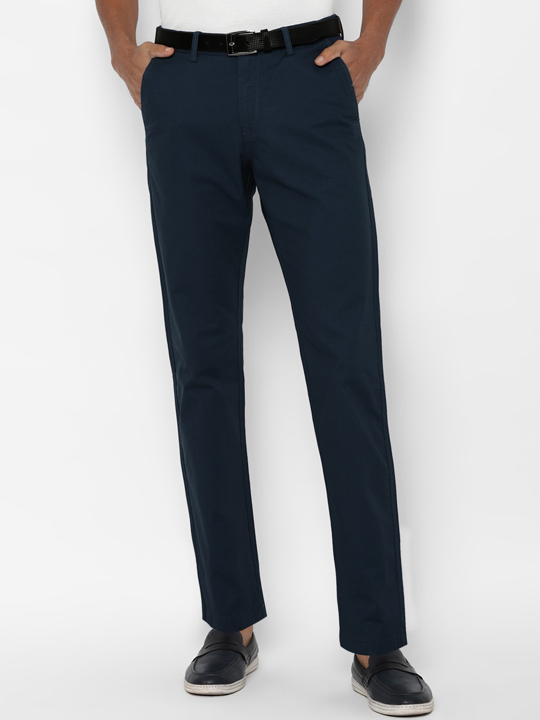 

Allen Solly Men Navy Blue Regular Fit Trousers