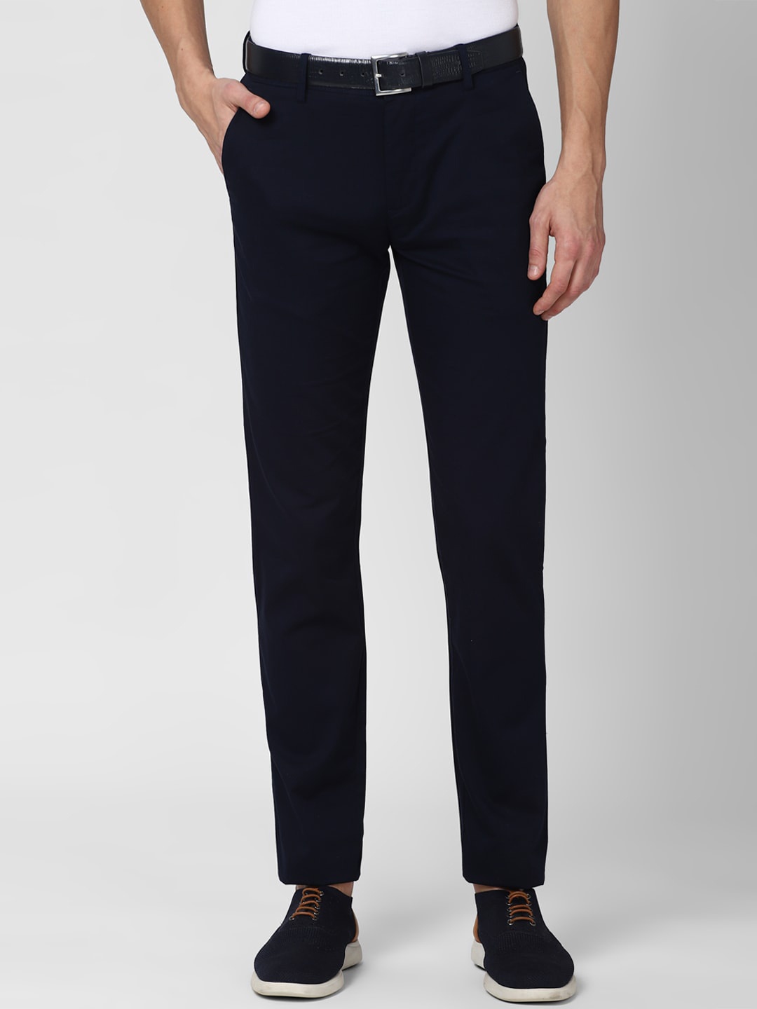 

Peter England Casuals Men Navy Blue Slim Fit Trousers
