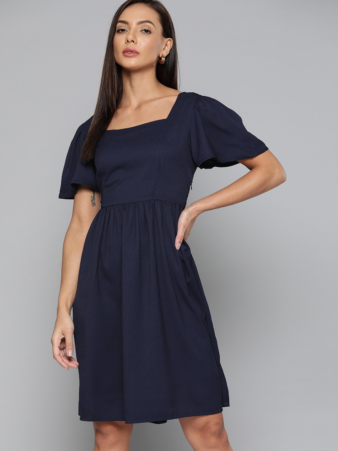 

Chemistry Women Navy Blue A-Line Dress
